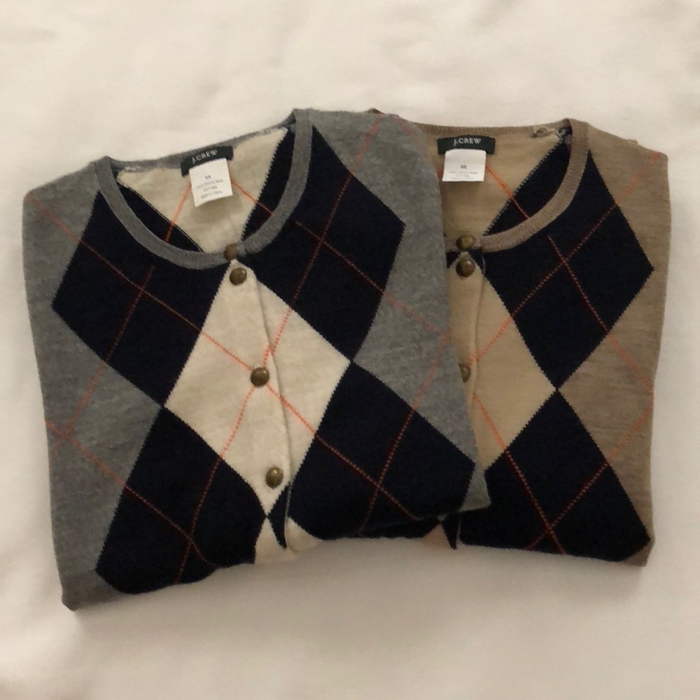 J. Crew Argyle Cardigan